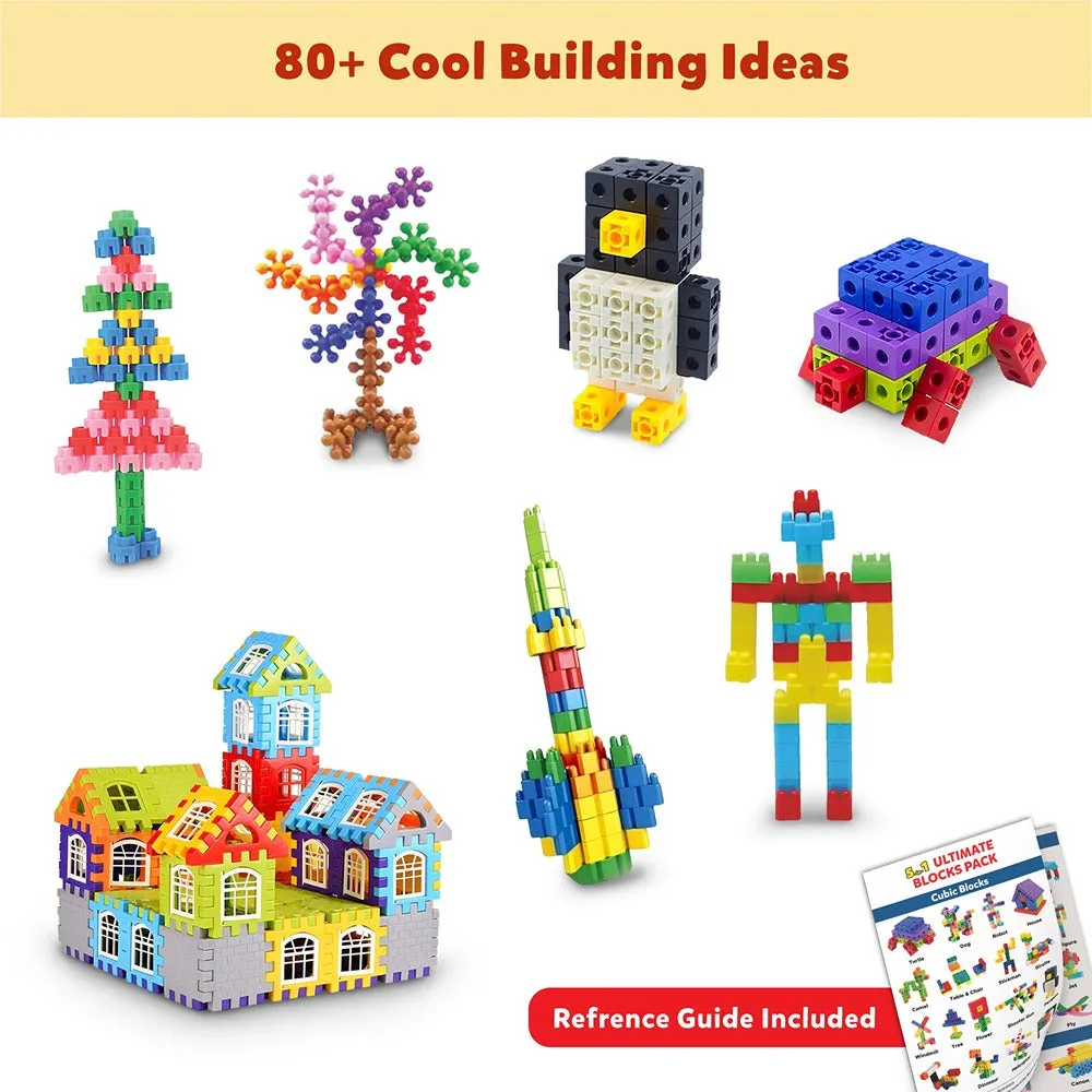 5-in-1 Ultimate Building Blocks Set - Education & Learning Blocks (250  pcs)