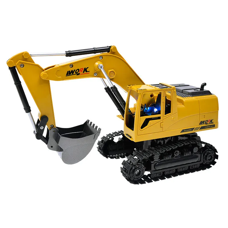 8-Channel Wireless Alloy Excavator Remote Control Digger, Rechargeable Remote Control Vehicle Toy for Children, Boys.