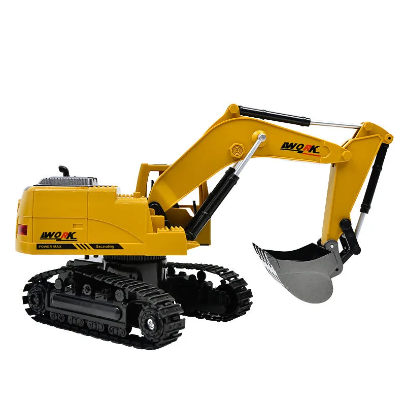 8-Channel Wireless Alloy Excavator Remote Control Digger, Rechargeable Remote Control Vehicle Toy for Children, Boys.