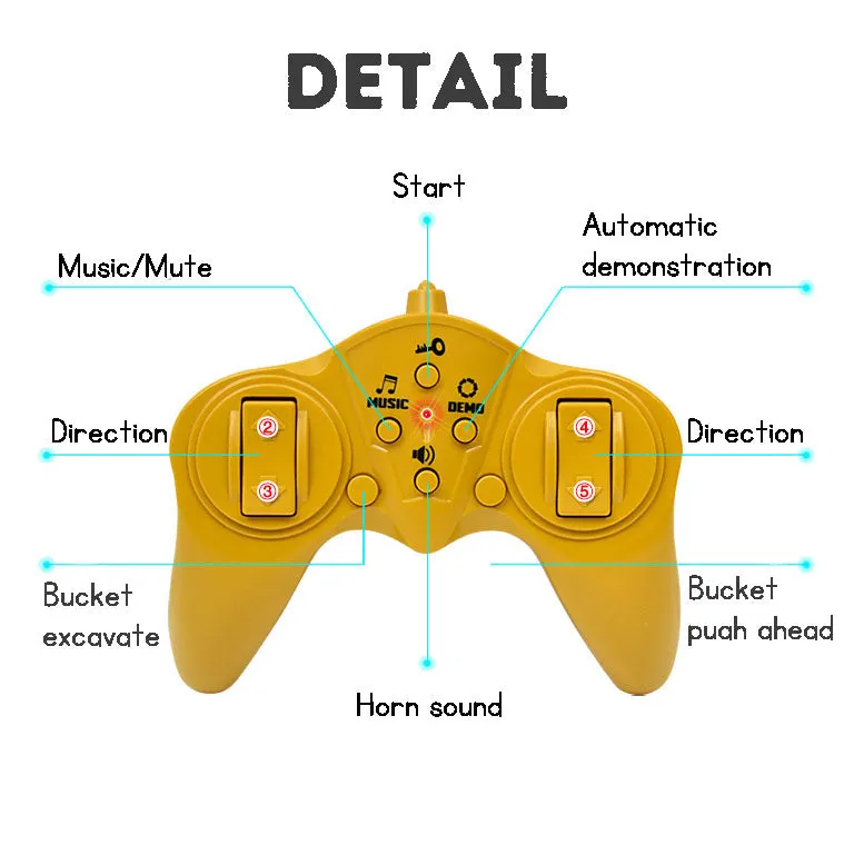 8-Channel Wireless Alloy Excavator Remote Control Digger, Rechargeable Remote Control Vehicle Toy for Children, Boys.