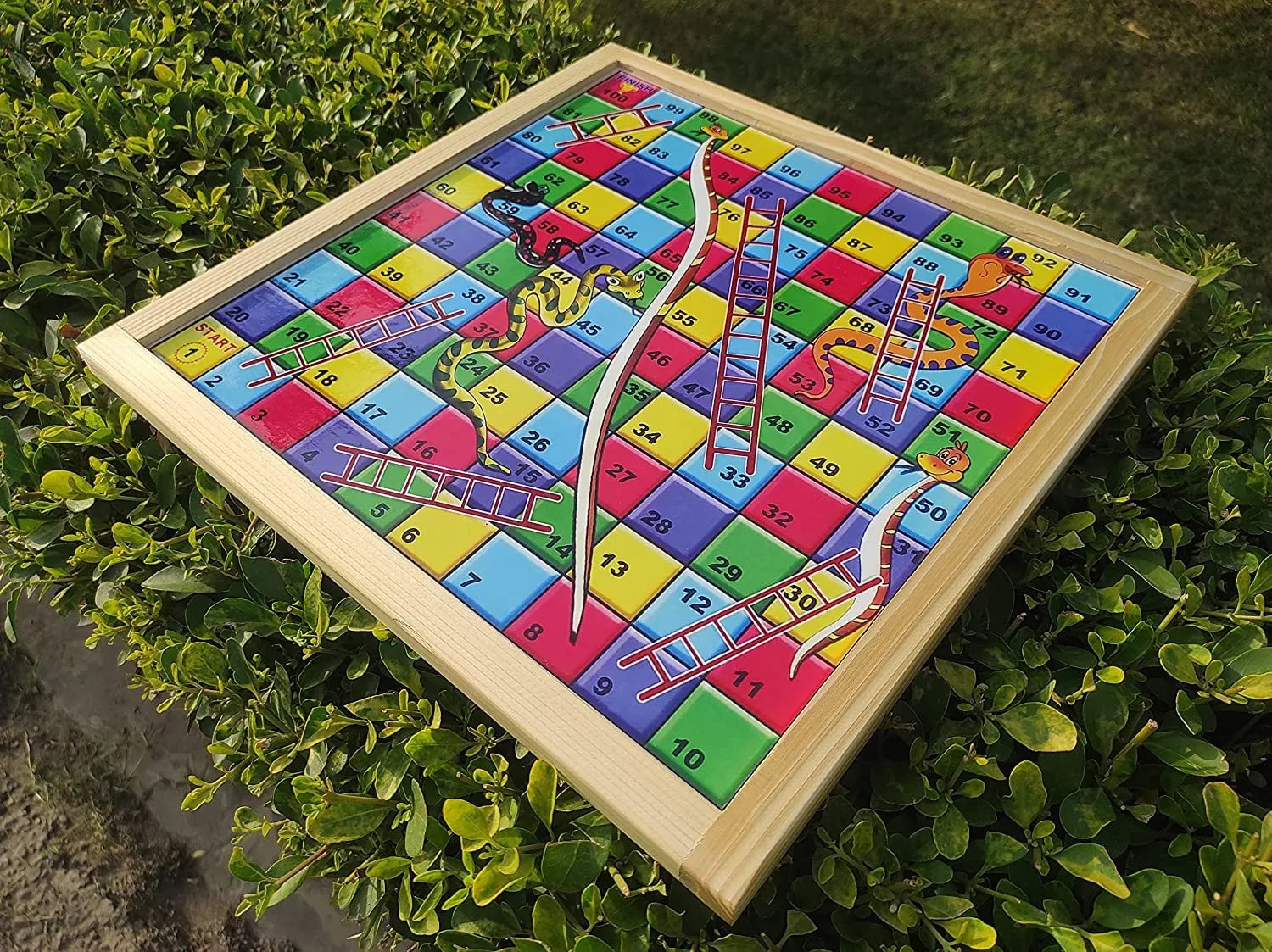 Amisha GIft Gallery Ludo Board Games for Kids Chess Board Games for Kids 2 in 1 Classics Wooden Toys for Kids Indoor Game for Kids Boys Girls and Adults (Ludo & Snake Ladder)