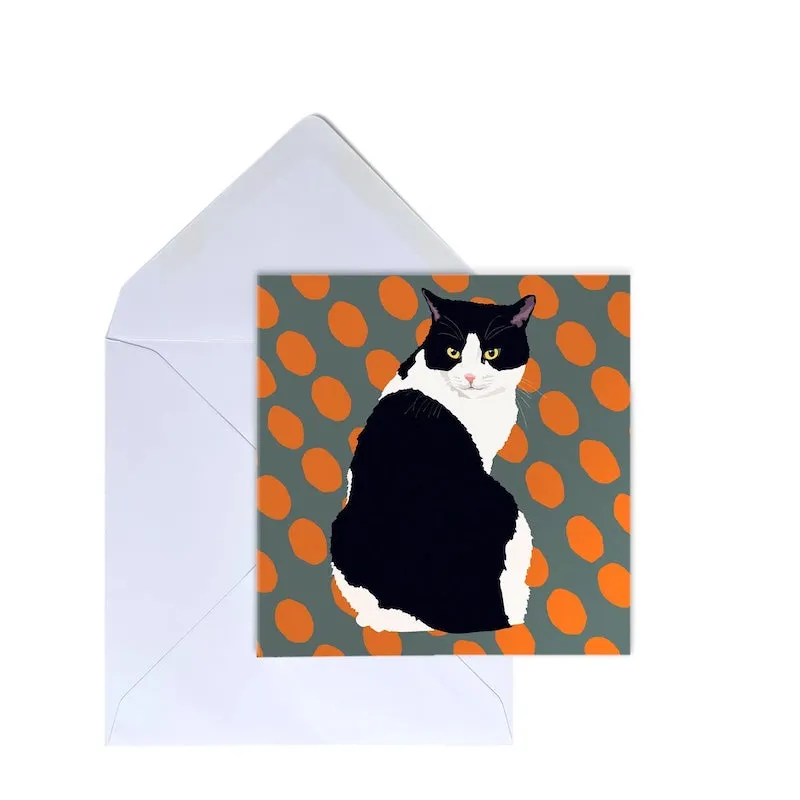 Black & White Cat Greeting Card