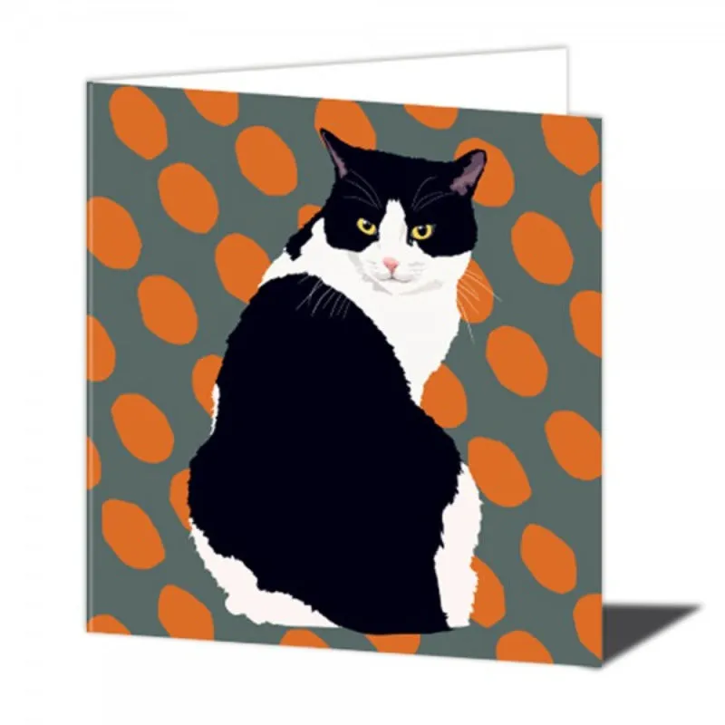 Black & White Cat Greeting Card