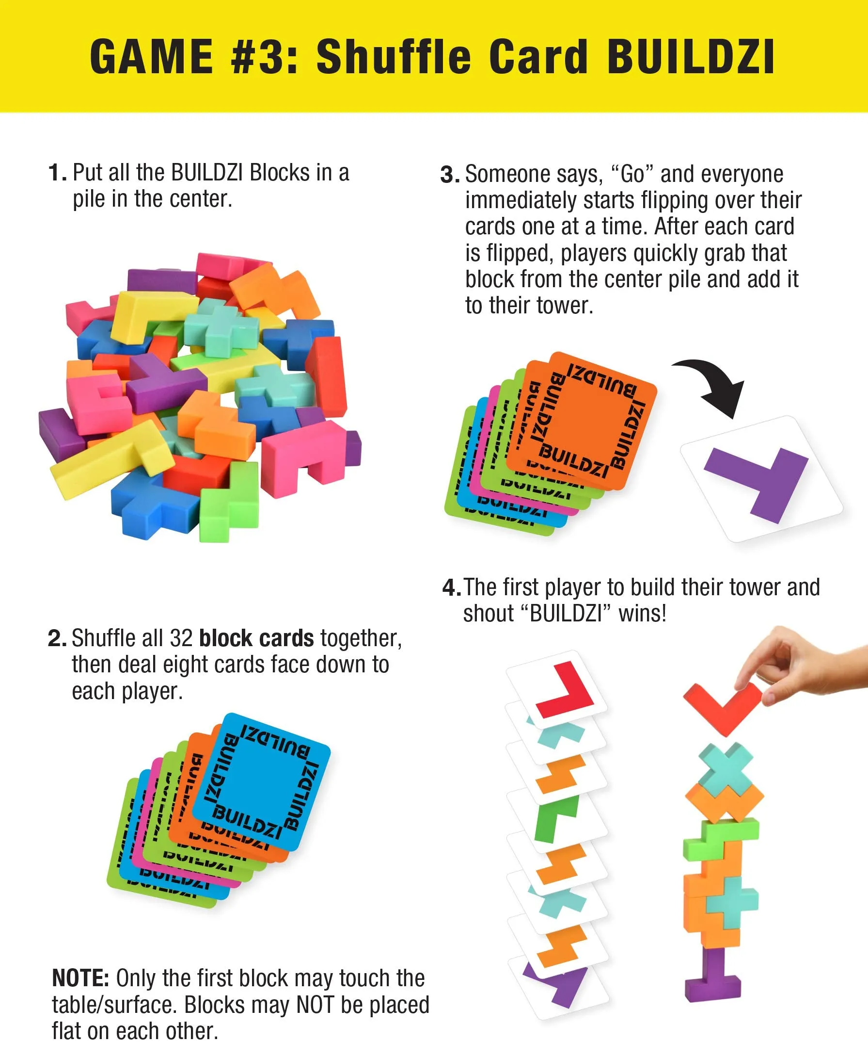 BUILDZI by TENZI - The Fast Stacking Building Block Game for The Whole Family