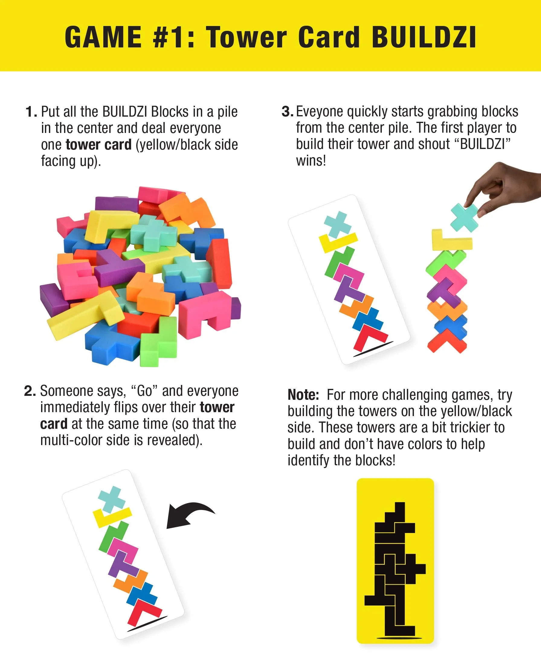 BUILDZI by TENZI - The Fast Stacking Building Block Game for The Whole Family