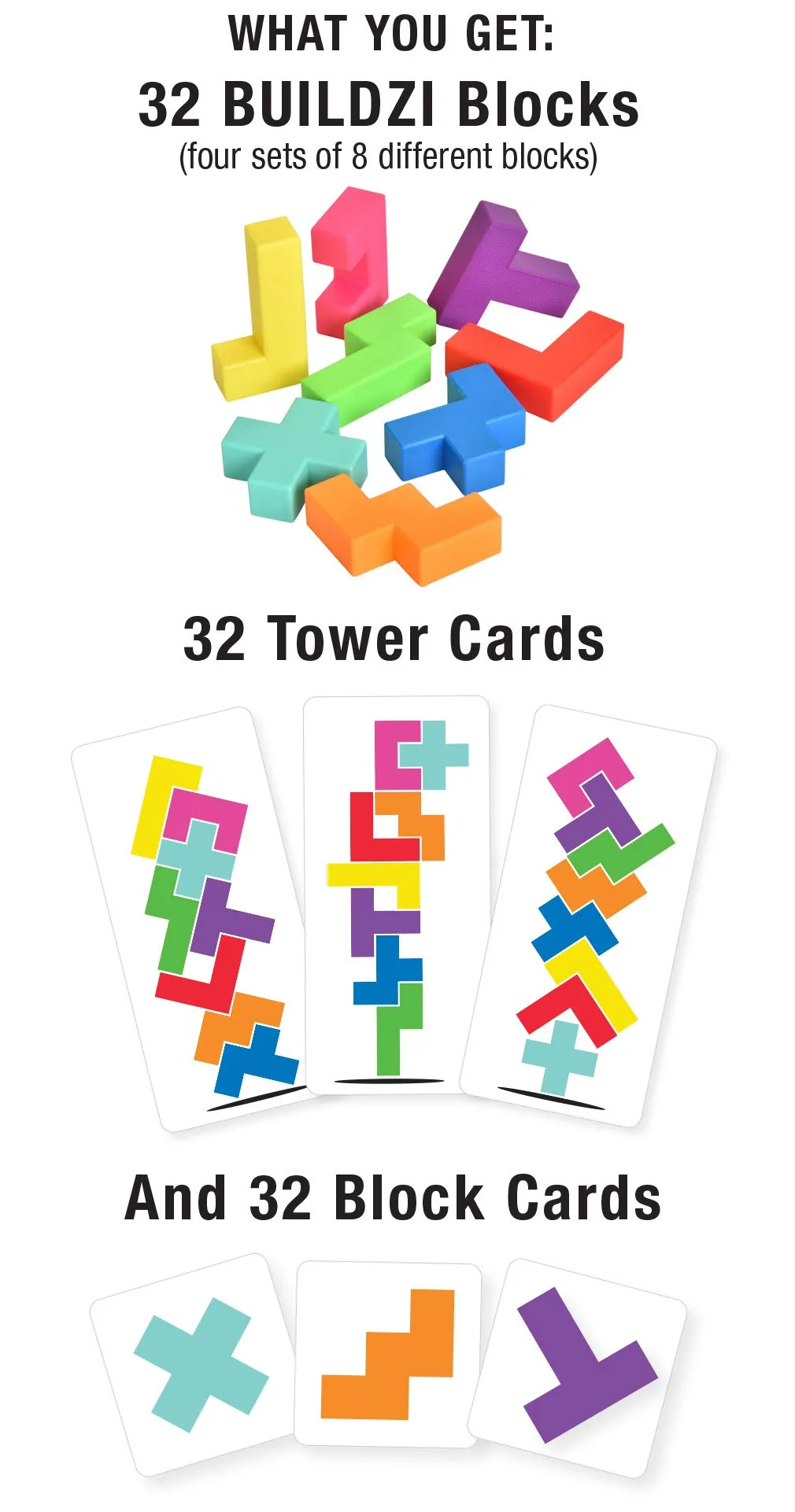 BUILDZI by TENZI - The Fast Stacking Building Block Game for The Whole Family