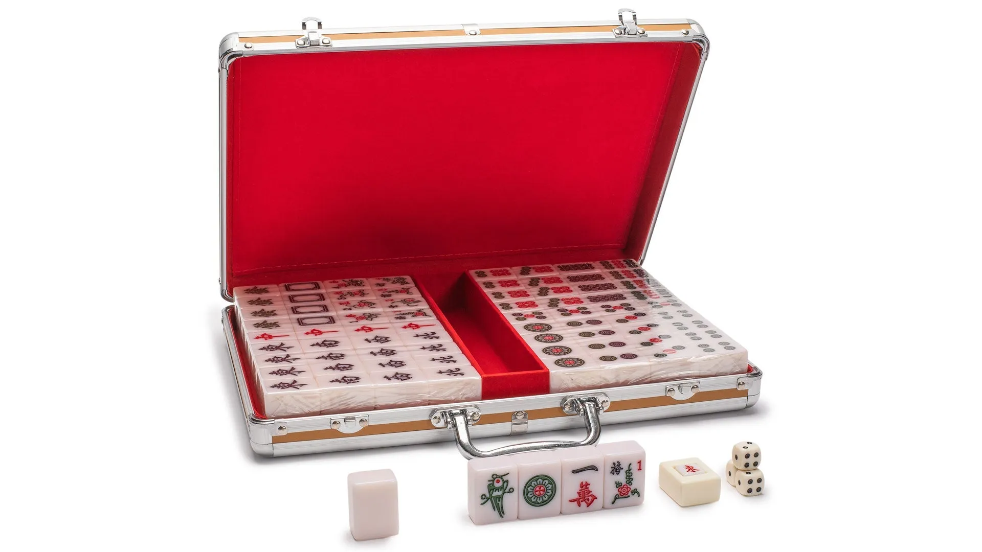 Champion-Size Chinese Mahjong Game Set - with 146 Large Tiles, and Aluminum Case