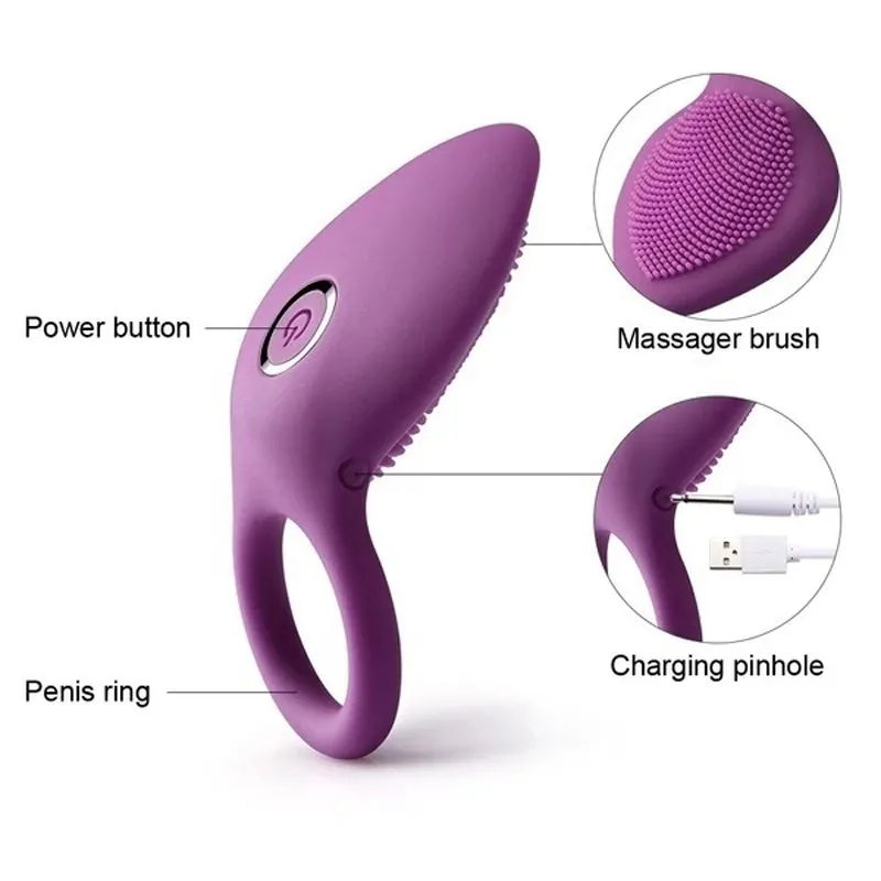 Couples Dual Sensation Pleasure Vibrating Cock Ring Vibrator