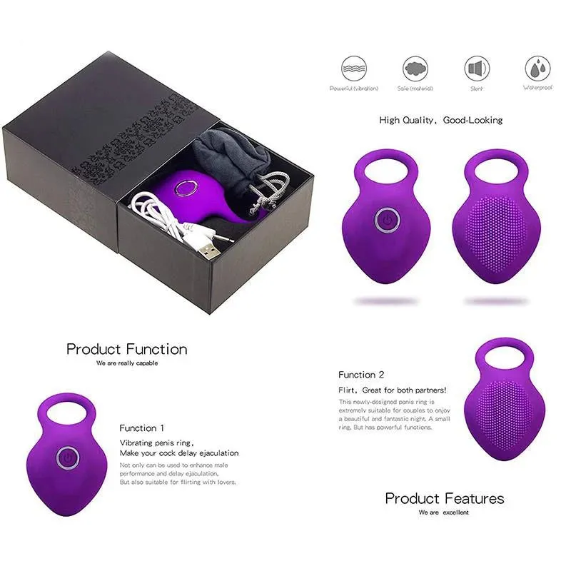 Couples Dual Sensation Pleasure Vibrating Cock Ring Vibrator