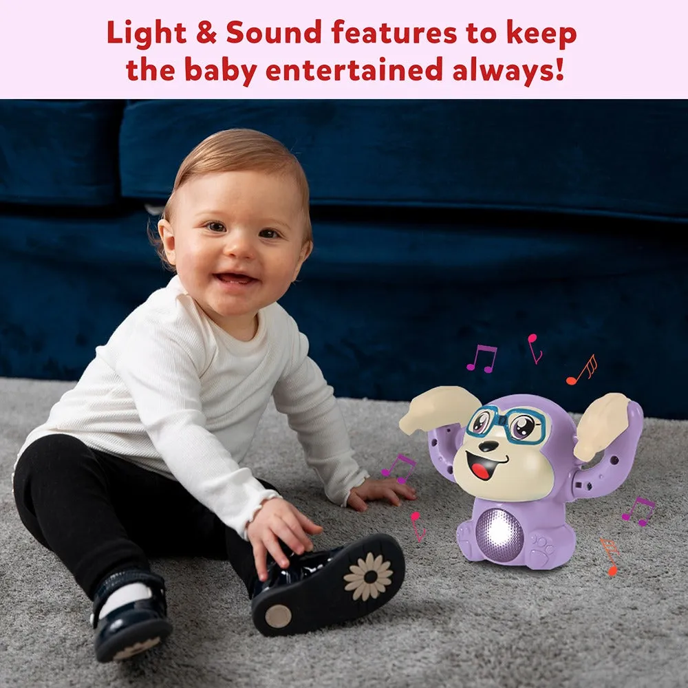 Dancing and Spinning Tumbling Monkey Toy with Light and Sound Control (Royal Purple)