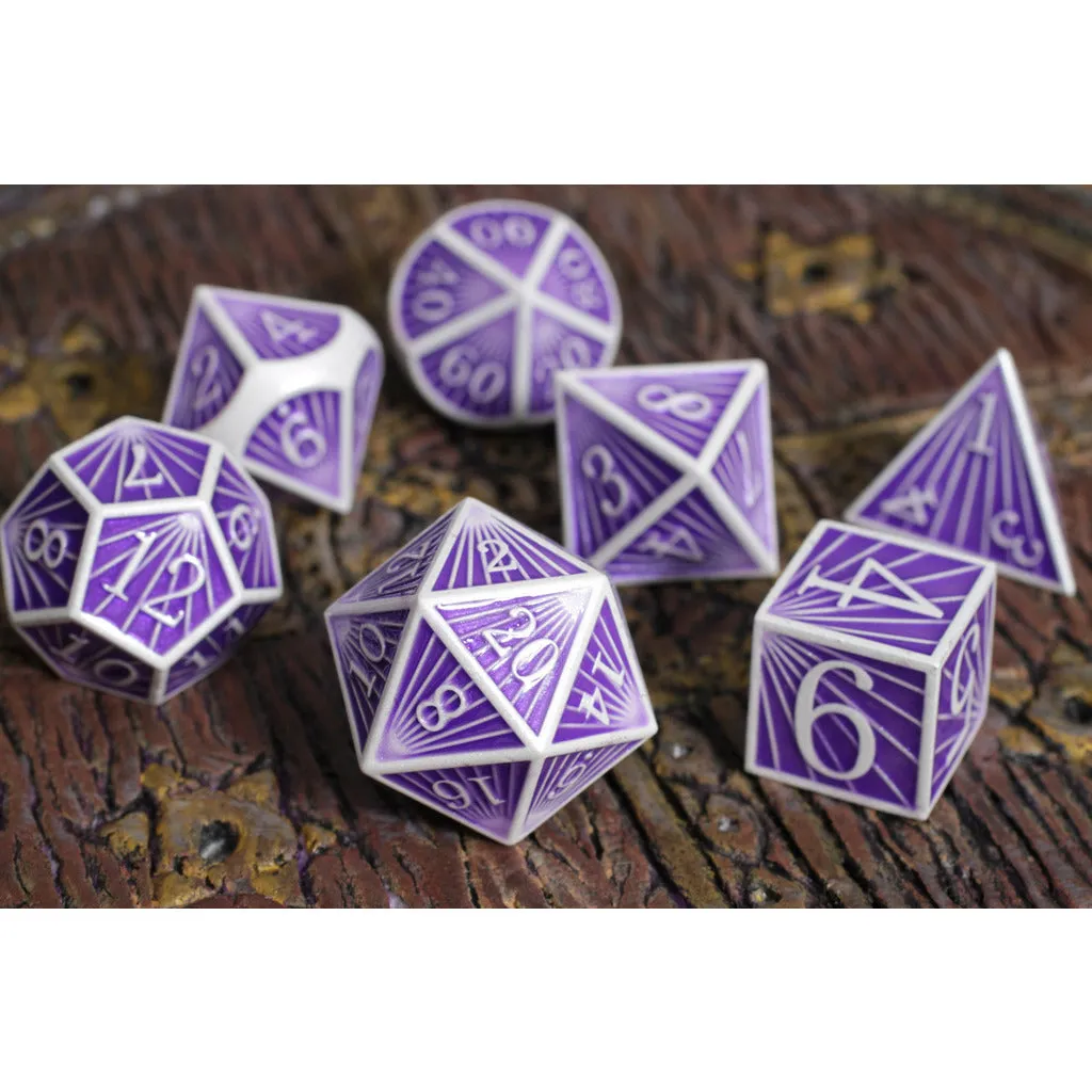 Deco Purple Metal RPG Dice Set