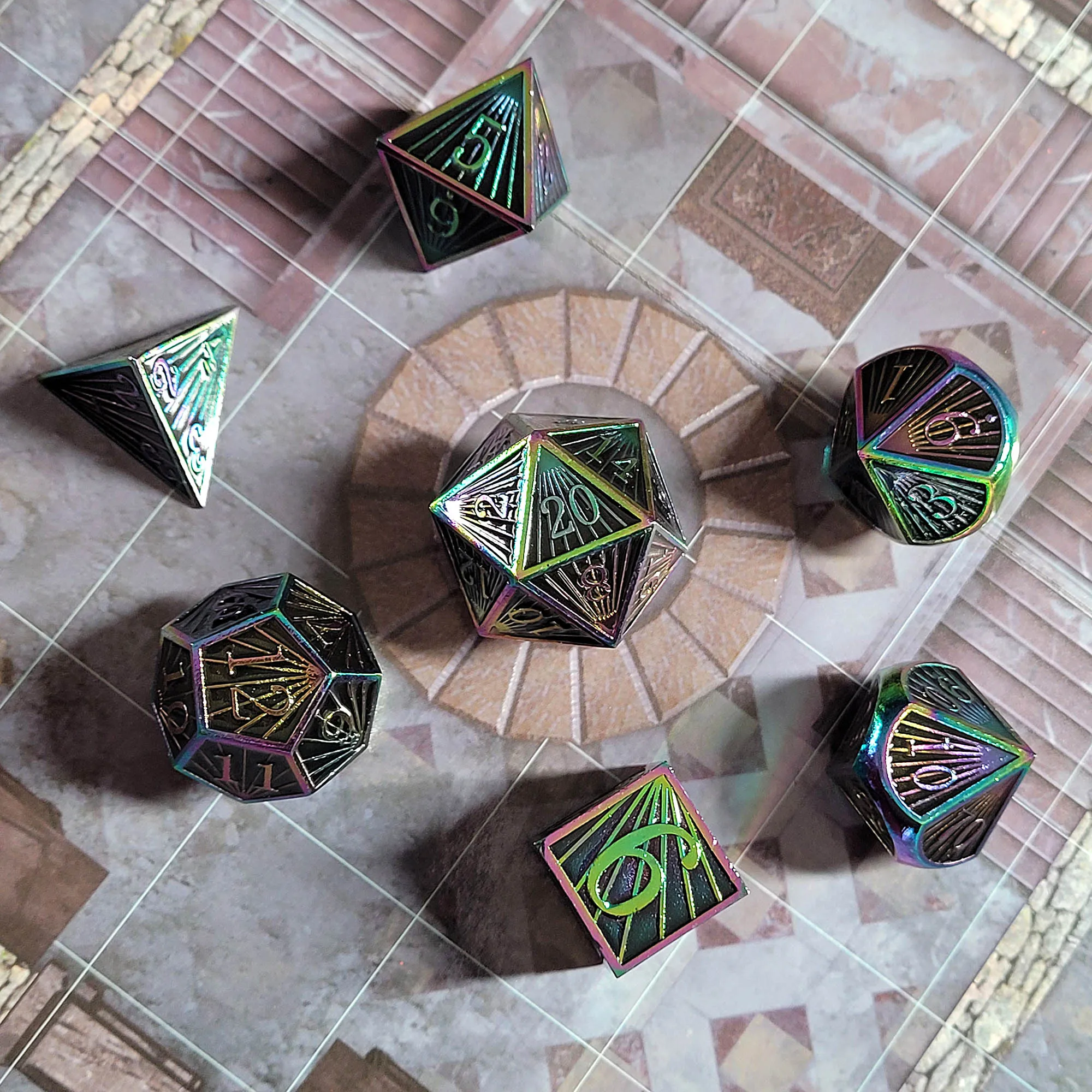 Deco Spectrum Metal RPG Dice Set