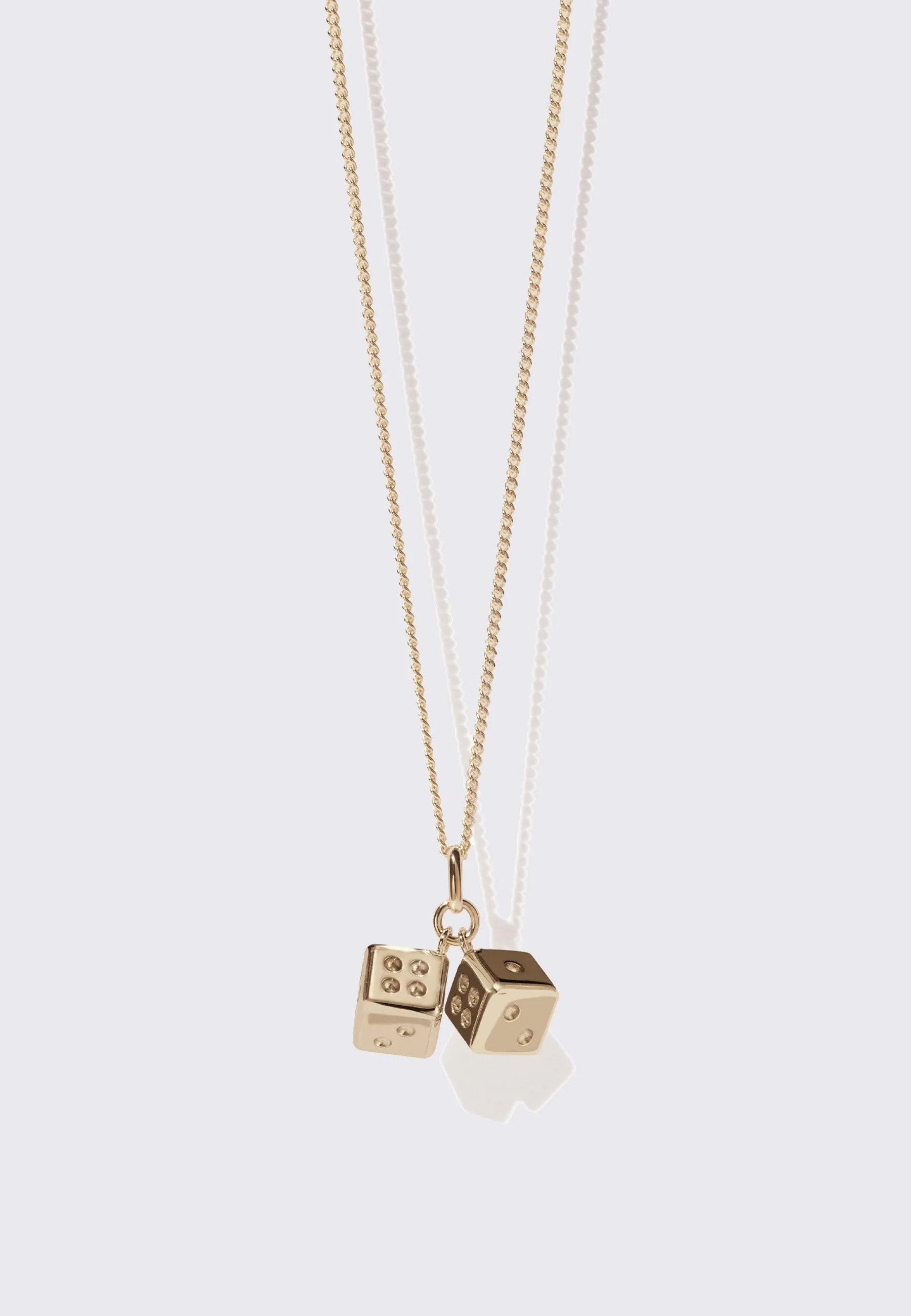 Dice Charm Necklace - Gold Plated