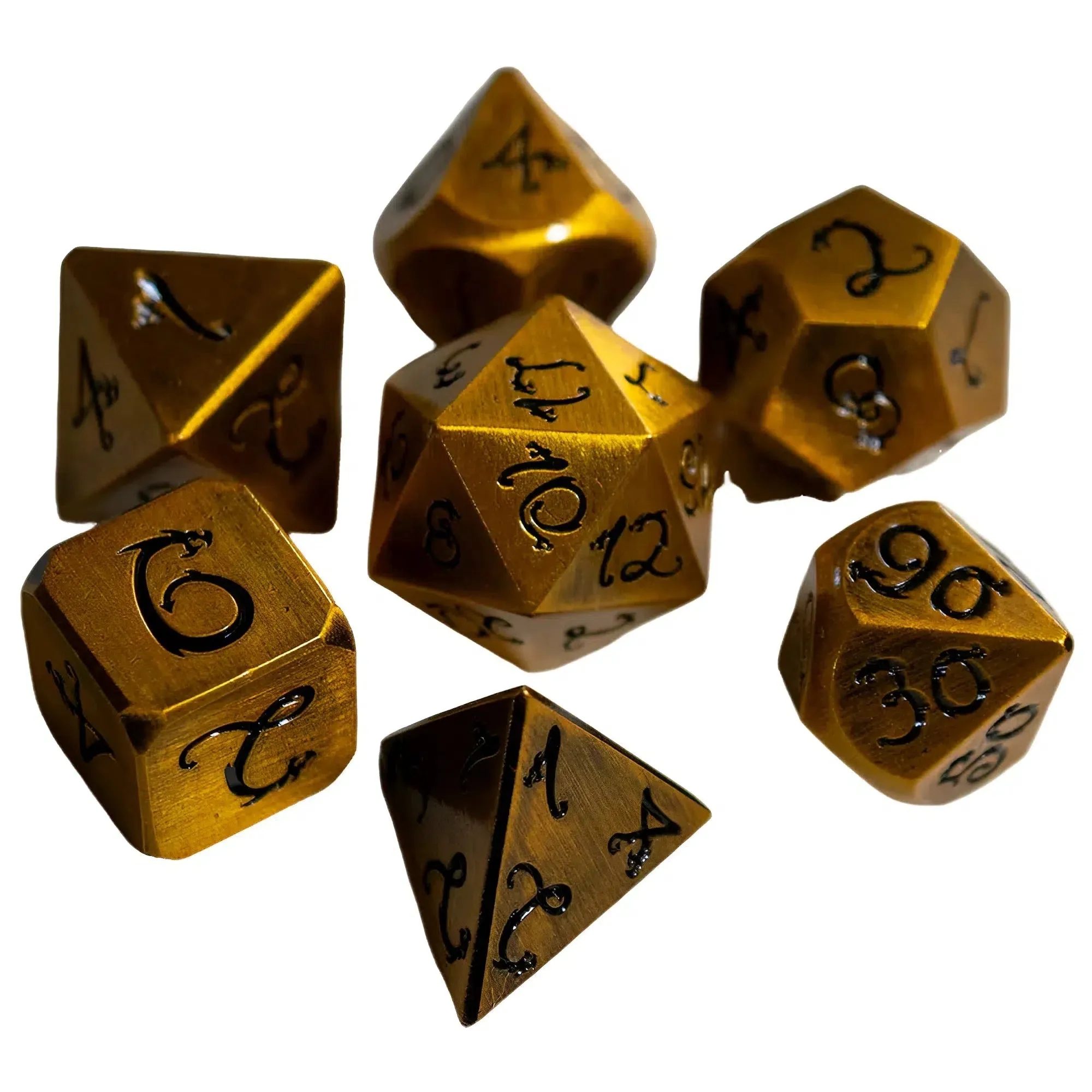 Dragon Metal 7-Piece Polyhedral Dice Set - Game Master Dice