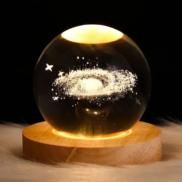 Galaxy Astronaut Crystal Night Light