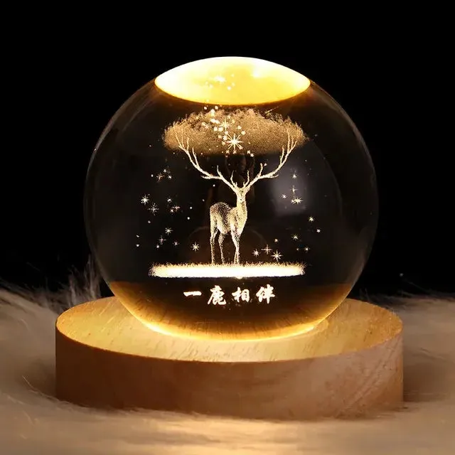 Galaxy Astronaut Crystal Night Light