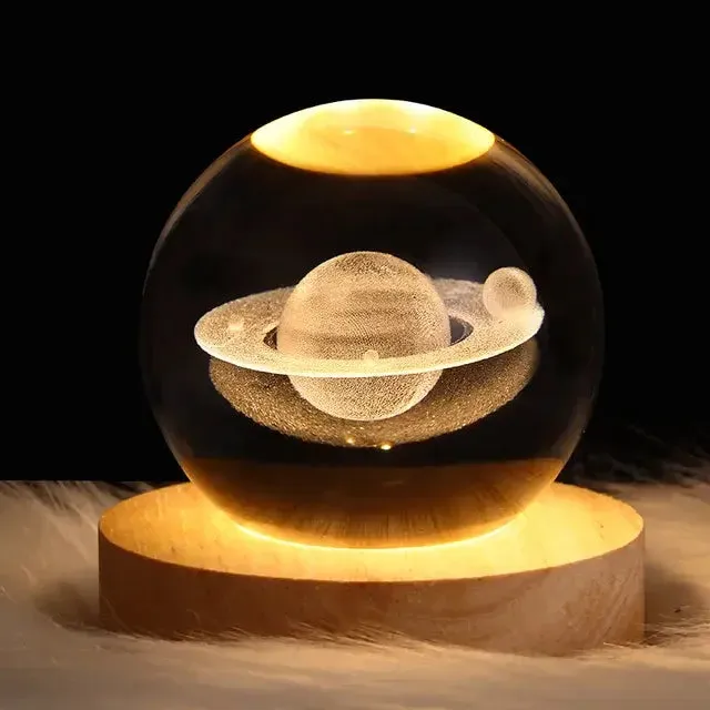 Galaxy Astronaut Crystal Night Light