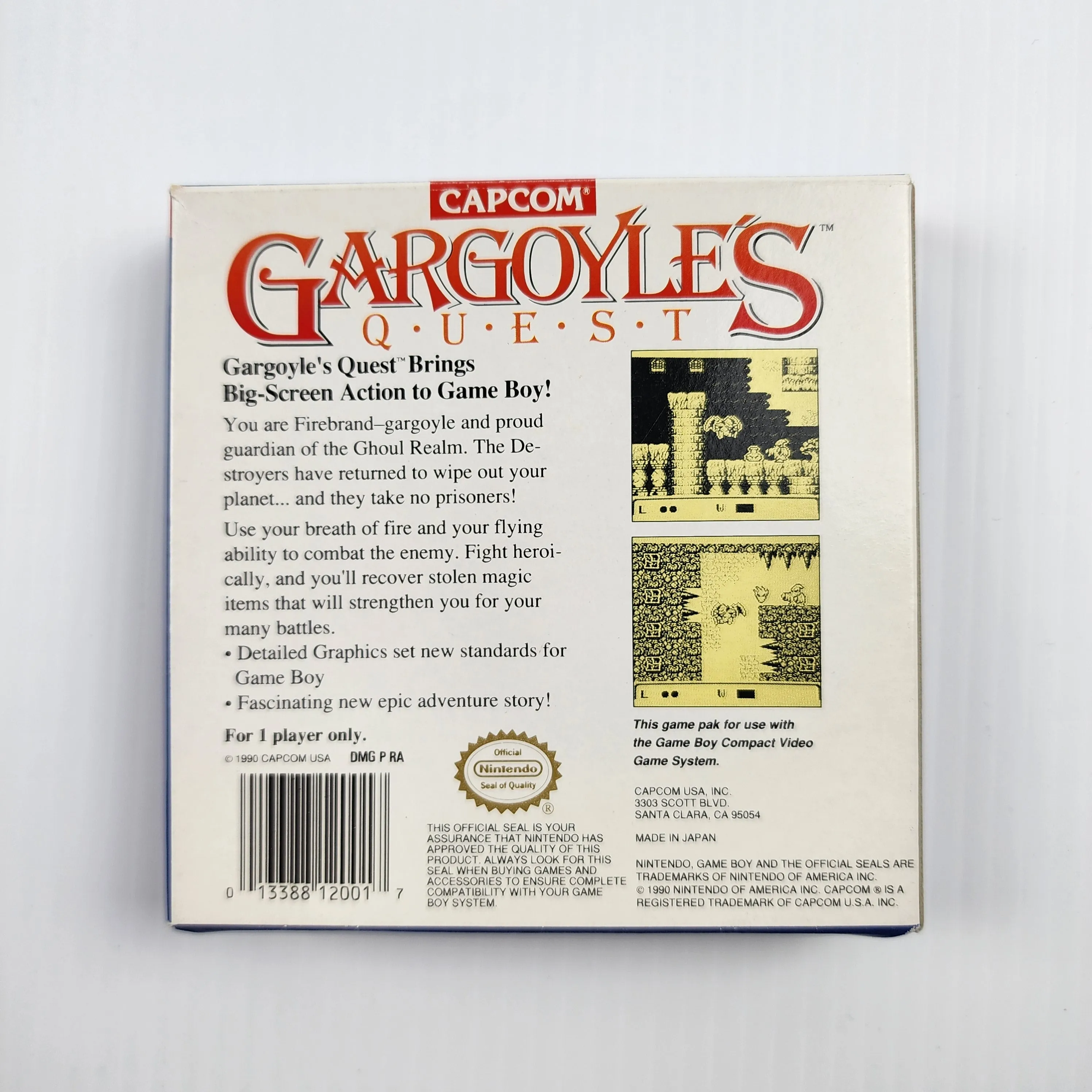 Gargoyles Quest - Gameboy Game - CIB - Excellent Condition!