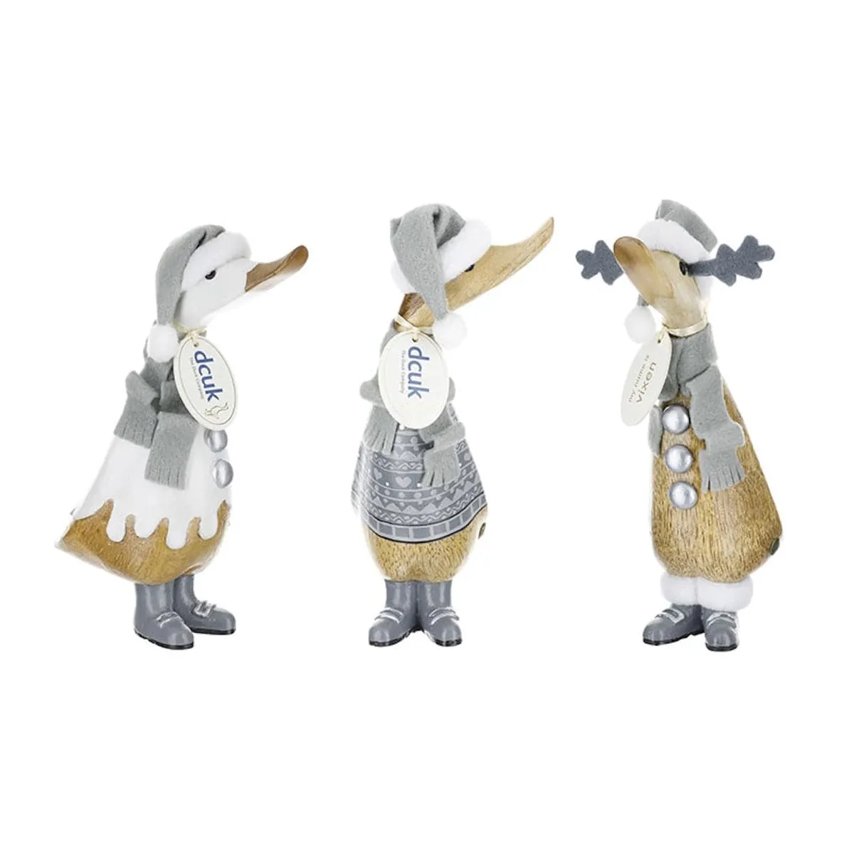 Grey Alpine Wooden Christmas Ducklings - Choice of Design