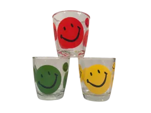 Hazel Atlas Retro Smiley Face Glasses (Set of 3)