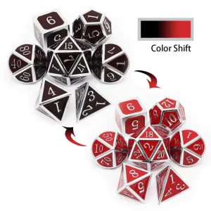 Heat Sensitive Dice Set - Silver Black Red Shift