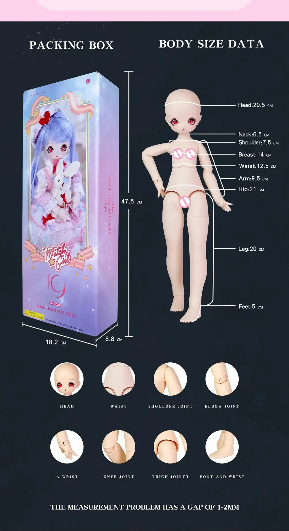 ICY DBS 1/4 BJD Dream Fairy Doll – 40cm SD Anime Toy with Mechanical Joint Body | Official Makeup