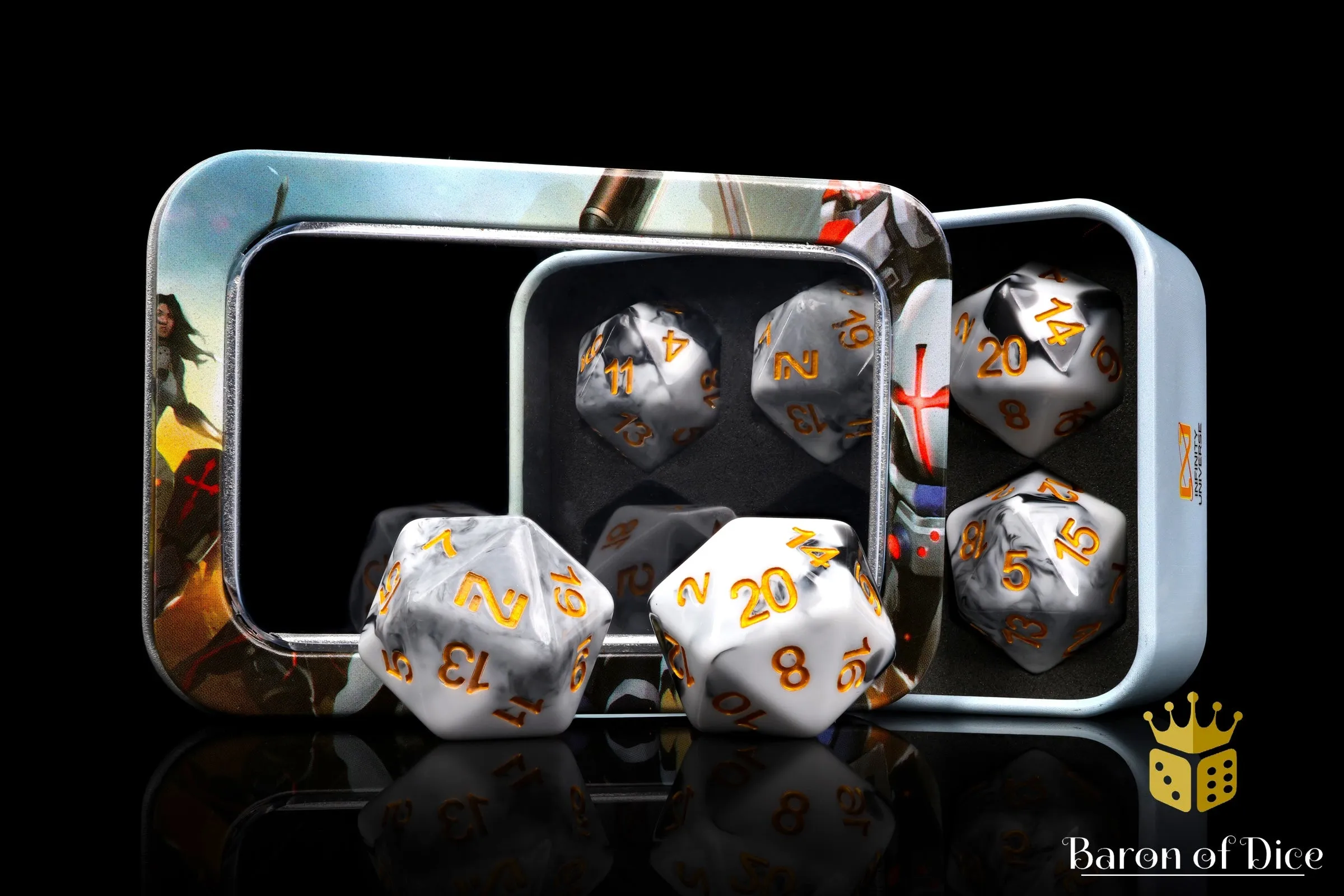 Infinity: N4 Marbled w/ Gold - Official Dice Set