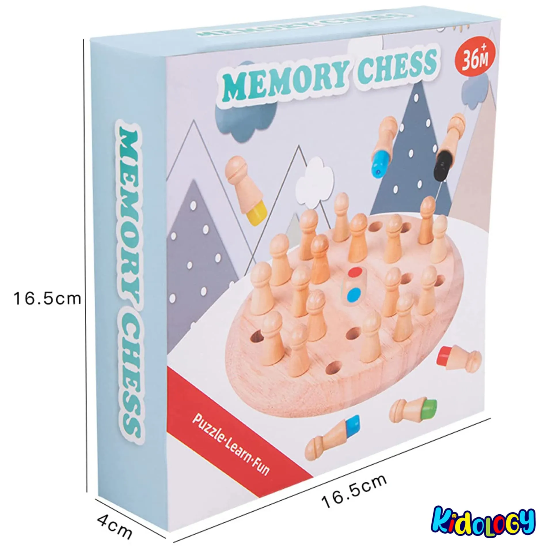 Kidology Wooden Memory Match Stick Chess Game | Color Memory Chess, Parent-Child Interaction Toy | Educational Intelligent Logic Game and Brainteaser Toys for Boys and Girls (Chess)