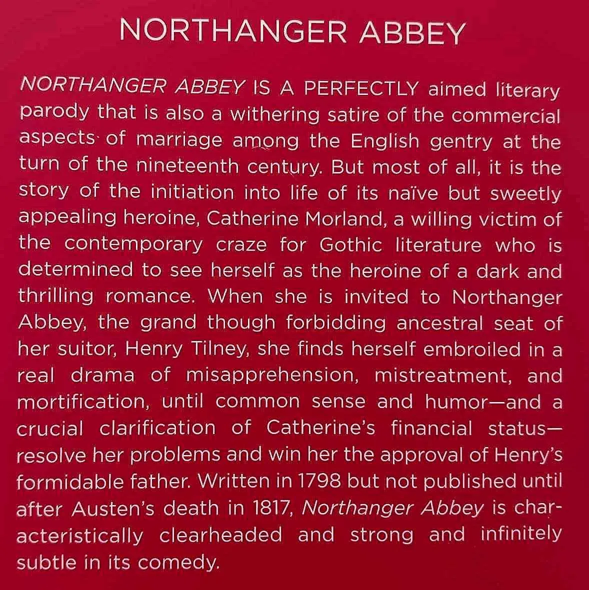 NORTHANGER ABBEY - Jane Austen