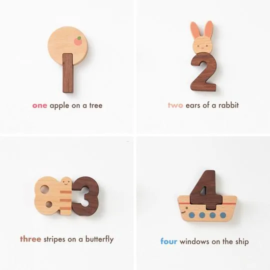 Oioiooi Wooden Number Play Blocks