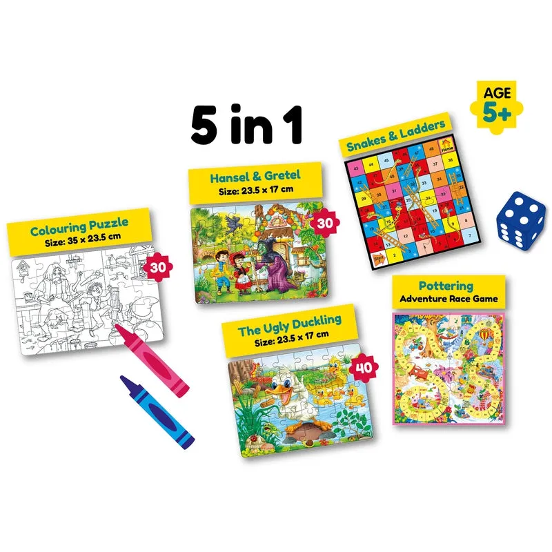 Play Pack 5 in 1 - Board Games and Puzzles