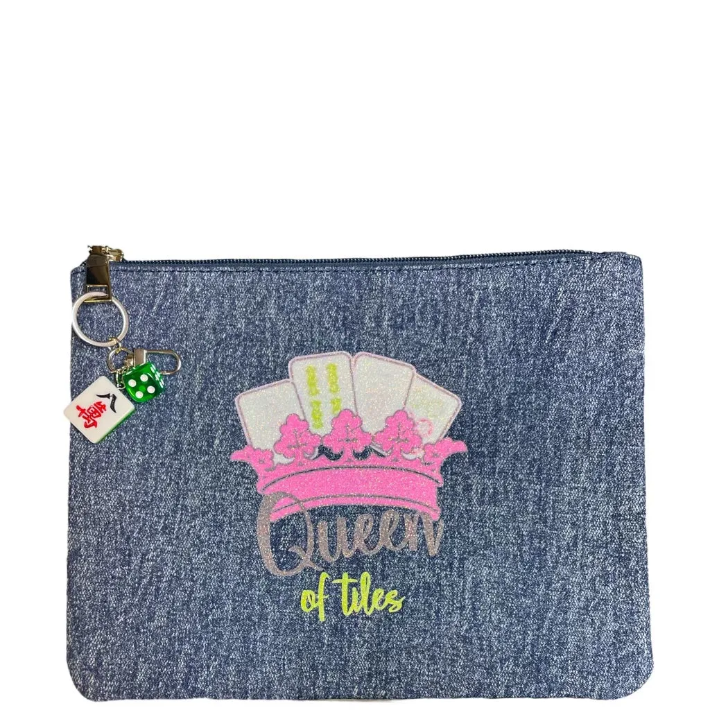 Queen of Tiles Denim Pouch