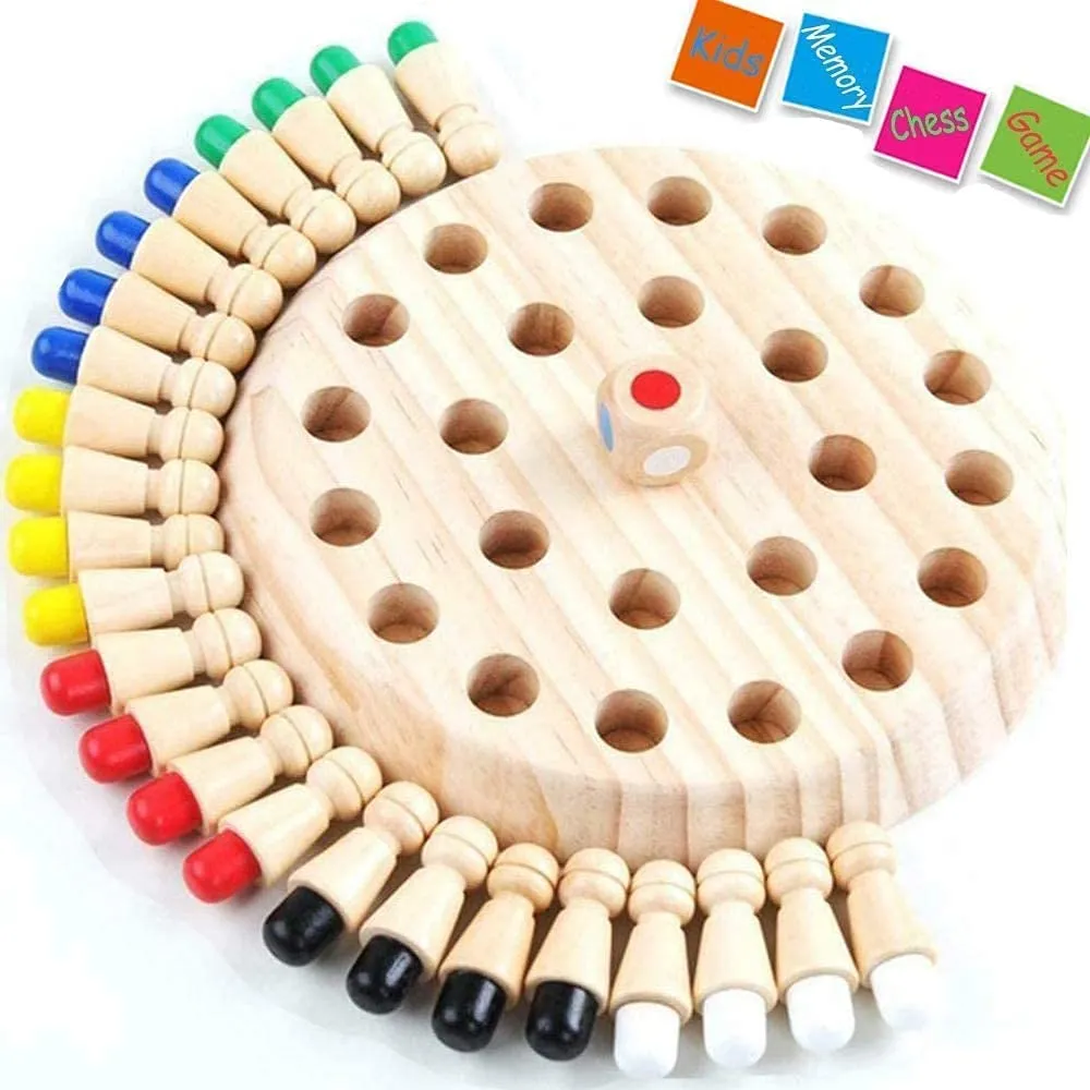 SHINETOY Matching Games, Wooden Memory Match Stick Chess Game,BLOWEST Colorful Memory Chess, Funny Block Board Game, Early Educational Toy, Brain Trainig Games