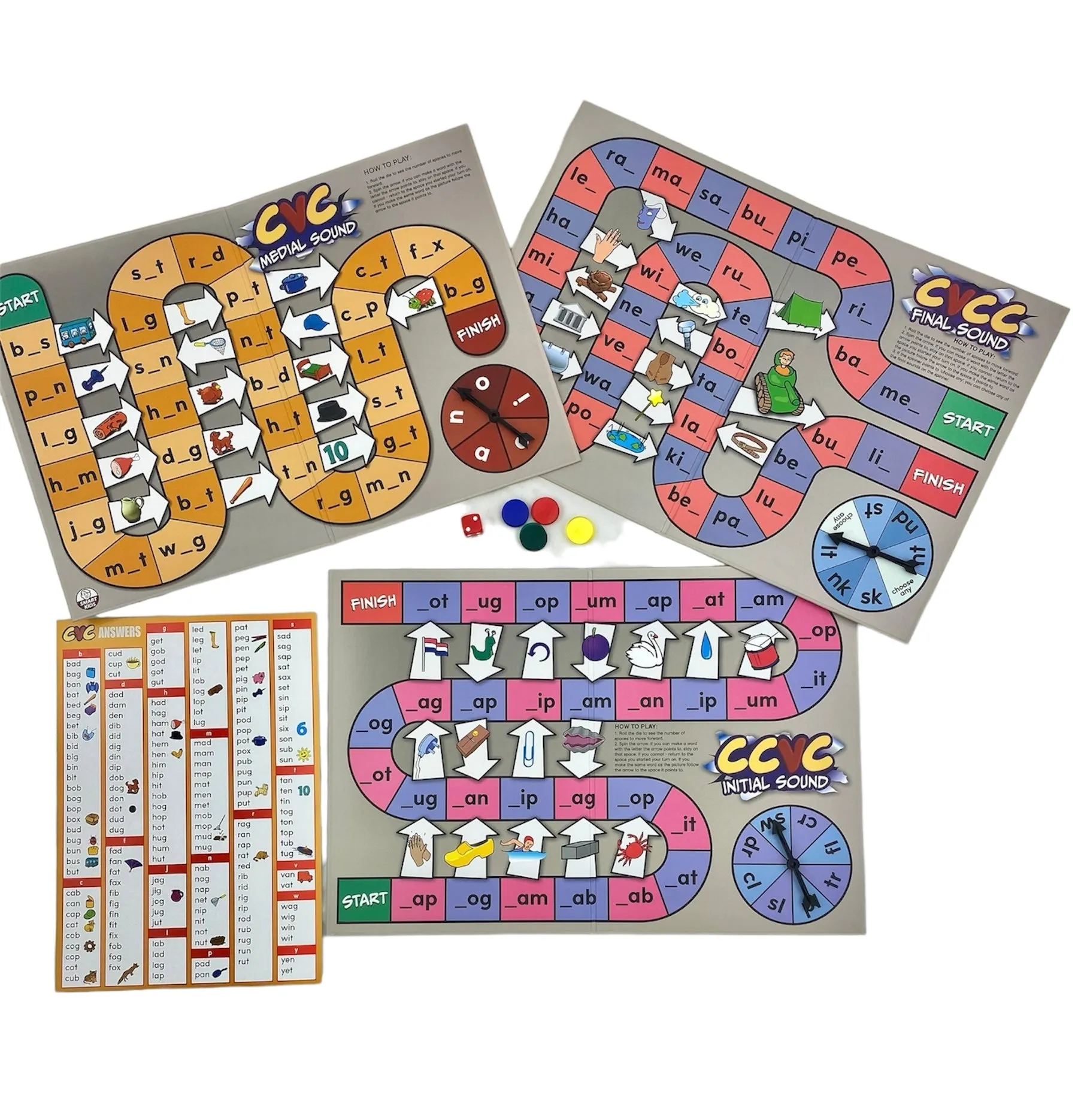 Smart Kids CVC Spelling Board Games