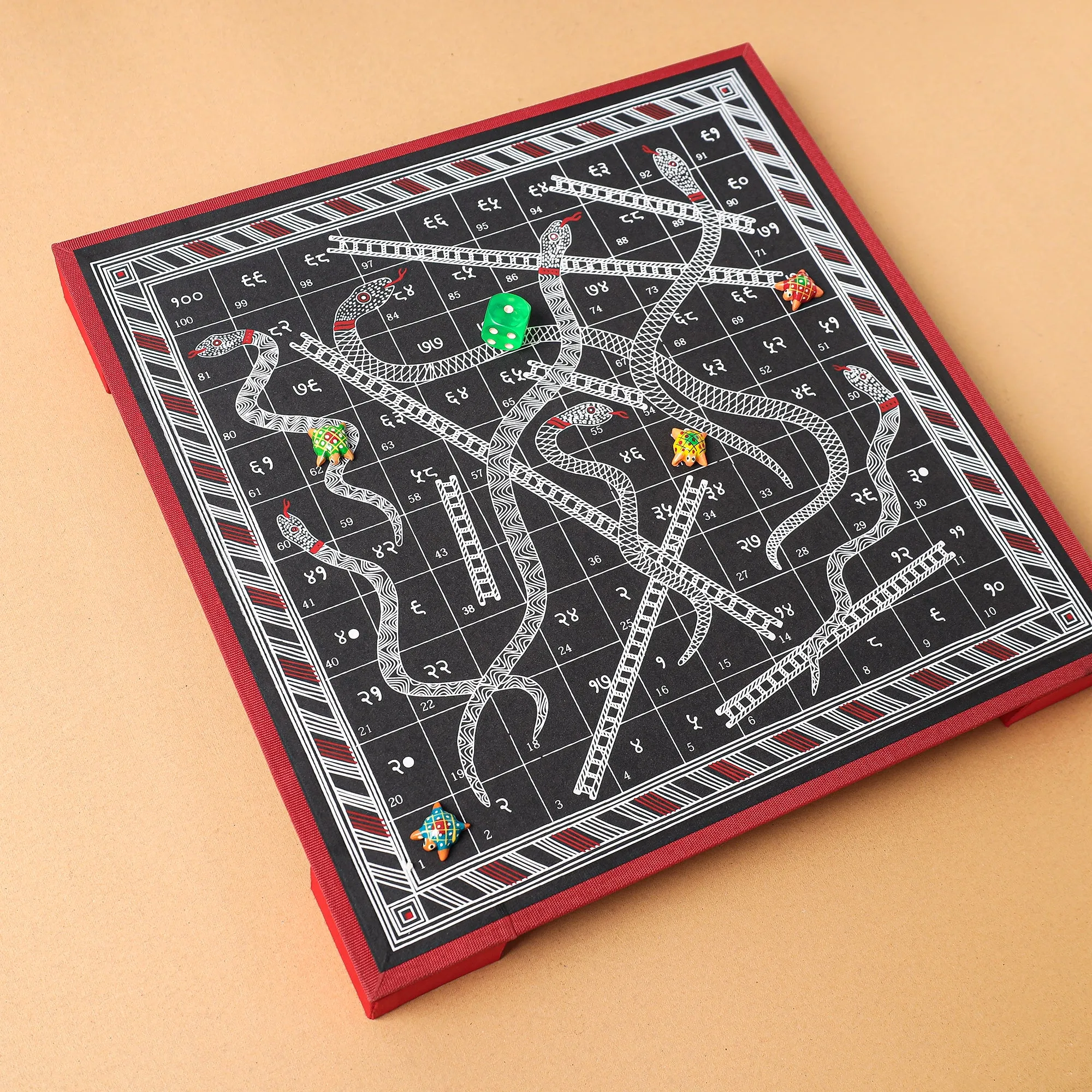 Snakes & Ladders - Traditional Indian Board Game (14 x 12 in)