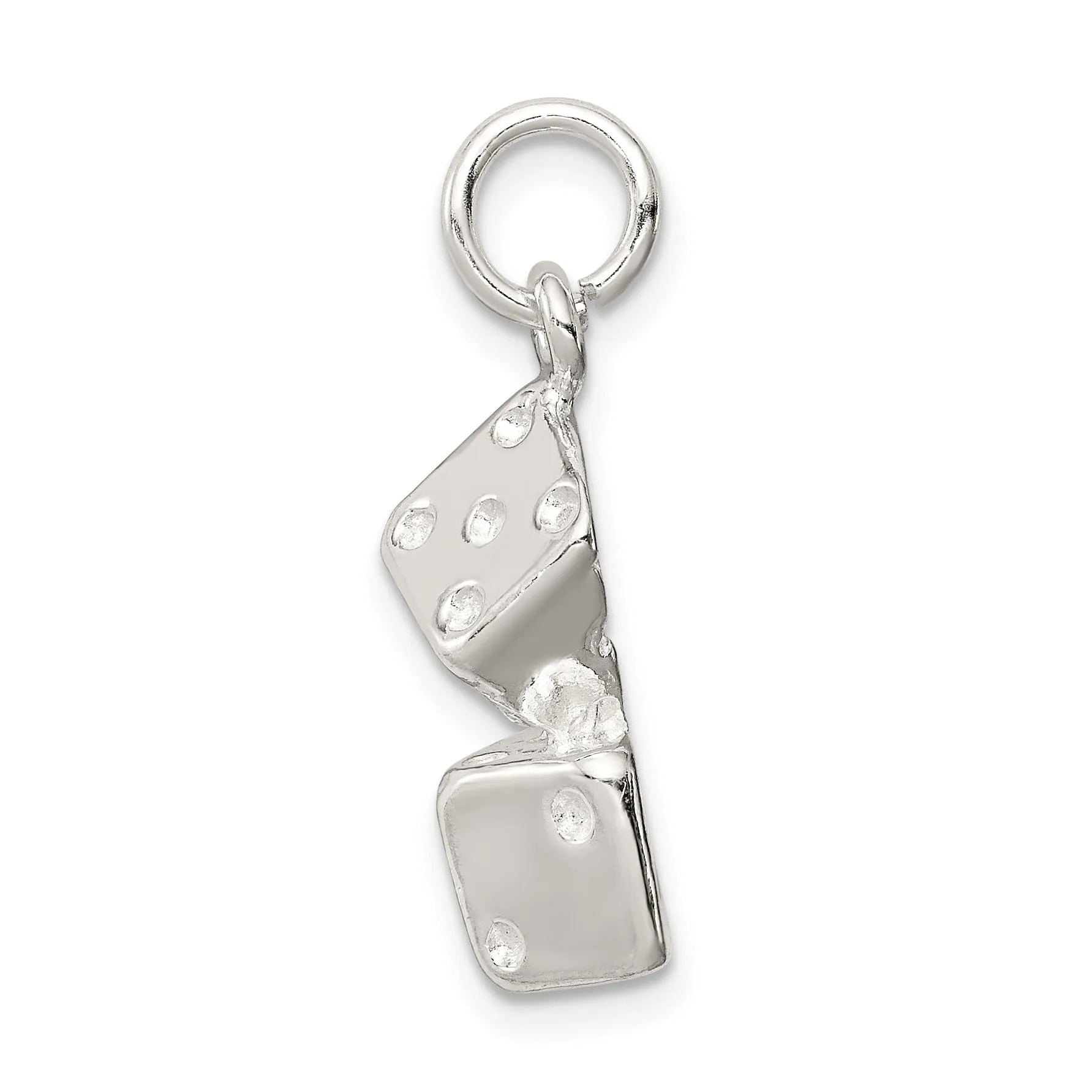 Sterling Silver Polished 3-D Large Dice Charm