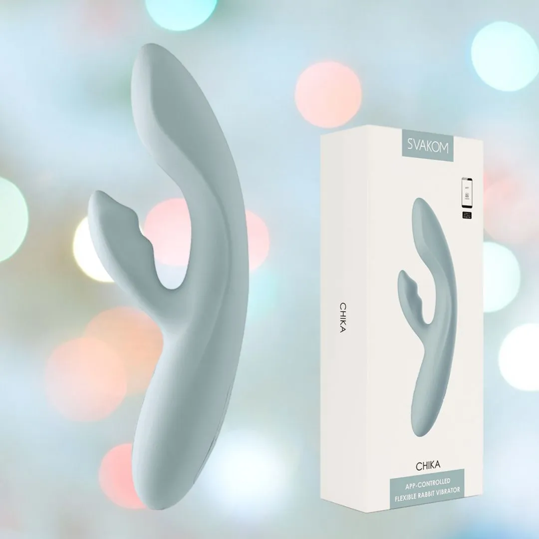 Svakom Chika Rabbit VIbrator App Controlled - Turquoise Grey