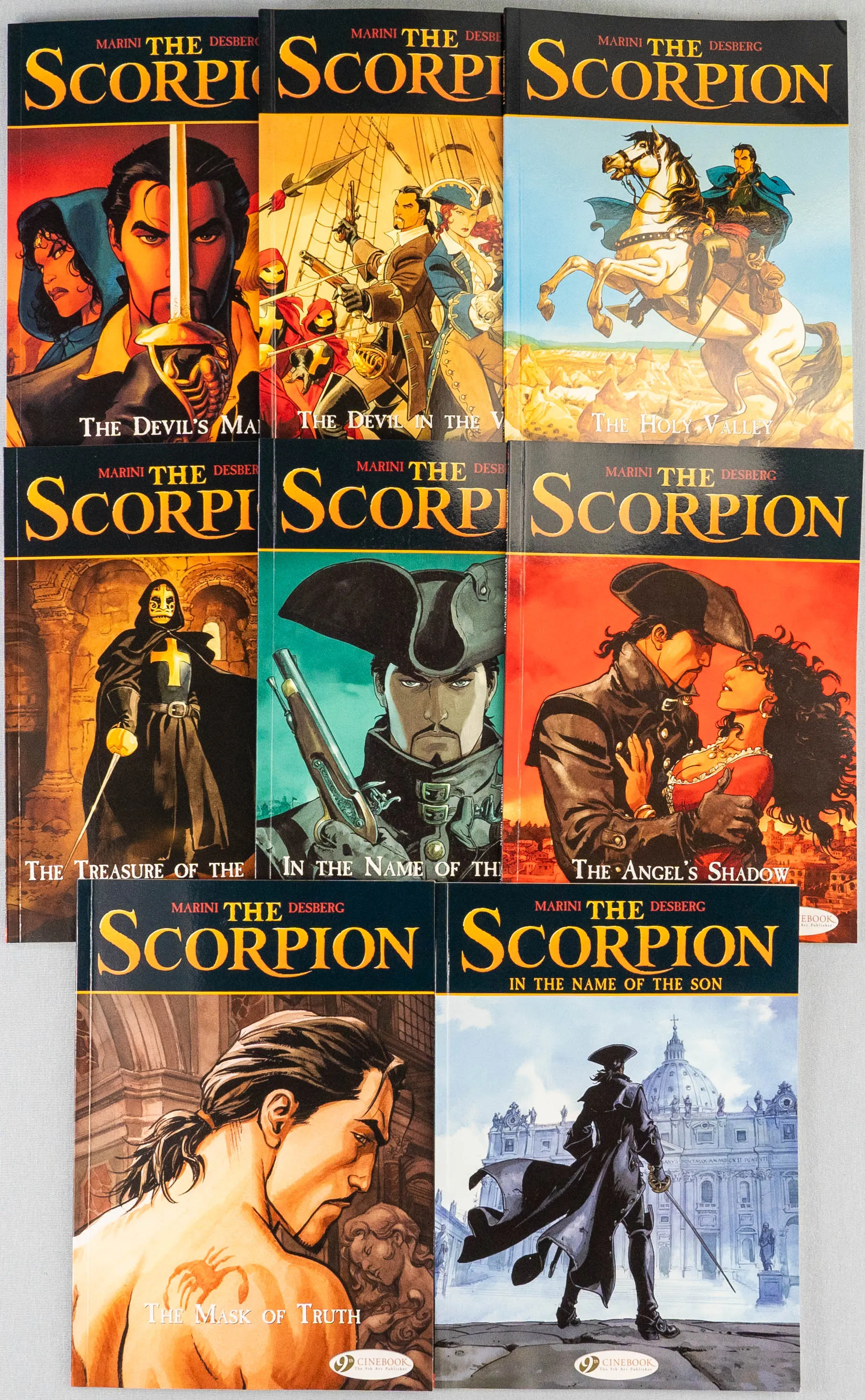 THE SCORPION: Cinebook Paperback Comic Book Full Set x8 by Marini Desberg