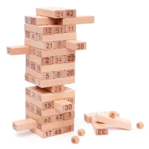 Webby Wooden Jenga Building Blocks Educational Game Toy 54 Pcs