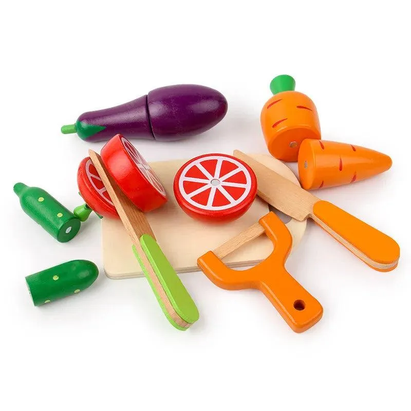 Wooden Fruit Cutting Set