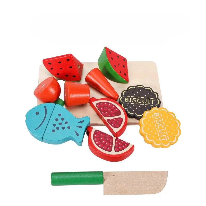 Wooden Fruit Cutting Set