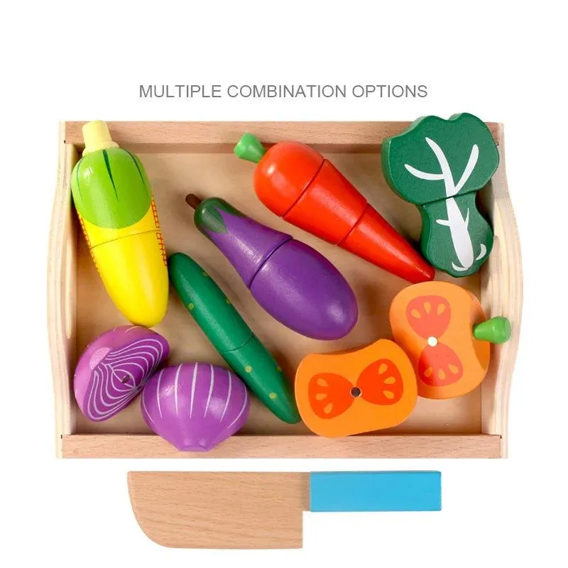 Wooden Fruit Cutting Set