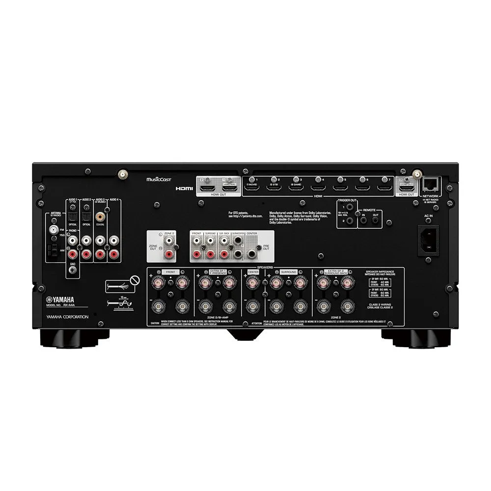 Yamaha RX-A4A 7.2ch AV Receiver 135W 8 ohms Dolby Atmos and DTS:X Black